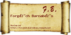 Forgách Barnabás névjegykártya
