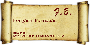 Forgách Barnabás névjegykártya