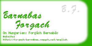 barnabas forgach business card