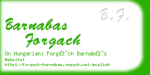 barnabas forgach business card